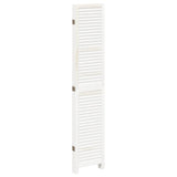 Room Divider 5 Panels White Solid Wood Paulownia 358839
