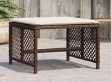Garden Stools with Cushions 4 pcs Brown 41x41x36 cm Poly Rattan 365051