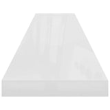 Floating Wall Shelves 4 pcs High Gloss White 120x23.5x3.8 cm MDF 323759