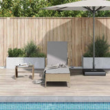 Sun Lounger Beige and Light Grey 55 x 200 x 92 cm Poly Rattan 365428
