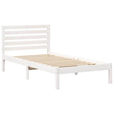 Bed Frame with Headboard White 80 x 200 cm Solid Pine Wood 872261