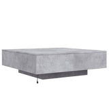 ZNTS Coffee Table with LED Lights Concrete Grey 100x100x31 cm 836605