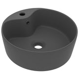 Luxury Wash Basin with Overflow Matt Dark Grey 36x13 cm Ceramic 147038