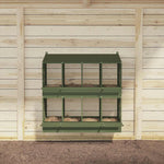 ZNTS Chicken Nesting Box with 8 Compartments Olive Green Metal 864349