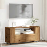 ZNTS TV Cabinet with Wheels Artisan Oak 102x34.5x43 cm Engineered Wood 855991