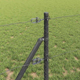Fence with Posts Grey 0.6 x 10 m PVC-coated steel 3352770