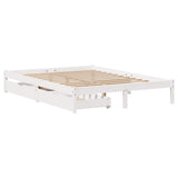 Bed Frame without Mattress White 120x200 cm Solid Wood Pine 3301435