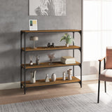 Book Cabinet Smoked Oak 100x33x100 cm Engineered Wood and Steel 819359