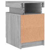 Bedside Cabinets with LED Lights 2 pcs Grey Sonoma 35x39x55 cm 836760