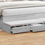 Bed Drawers Grey Sonoma 180 x 36.5 x 16.5 cm Engineered Wood 866984