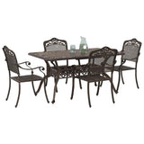 Garden Dining Set 5 pcs Bronze Aluminium 3334660