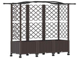 Raised Bed with Trellis and Roof Brown 163 x 40 x 144 cm PP 3423108