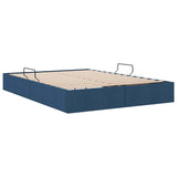 Storage Bed with Mattress with Storage Blue 140 x 190 cm Fabric 3370015