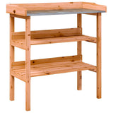 Plant Table with Shelves Brown 78x38x82,5 cm Solid Wood Fir 156353
