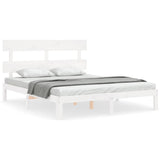 Bed Frame without Mattress White 160x200 cm Solid Wood Pine 3193542