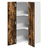 Hanging Cabinet with Door Smoked Oak and White 57 x 57 x 100 cm 884374