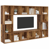 TV Cabinet Set 4 pcs Brown 37 x 37 x 142.5 cm Engineered Wood 3393543