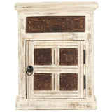 Bedside Cabinet White 40x30x50 cm Solid Mango Wood 285896