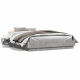 Bed Frame with LED without Mattress Concrete Grey 160x200 cm 3209782