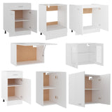 ZNTS 8 Piece Kitchen Cabinet Set White Engineered Wood 3067647