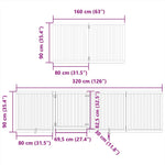 Dog Gate with Door Foldable 10 Panels Black 800 cm Poplar Wood 3155687