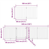 Dog Gate with Door Foldable 10 Panels Black 800 cm Poplar Wood 3155687