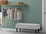 47L Storage Ottoman, End of Bed Bench with Wooden Legs, Fabric Footstool for Living Room, Bedroom, T3398P329445