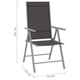 10 Piece Garden Dining Set Black and Silver 3070646