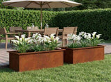 Garden Planter with LED 2 pcs Rusty 40 x 80 x 40 cm 8008167