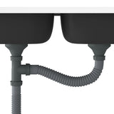 Kitchen Sink with Double Sinks Silver 1200x500x155 mm Stainless Steel 147238