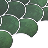 Fish Scale Tile 50 pcs Dark Green 30 x 30 cm 42046218