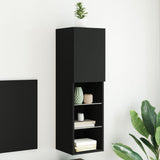 TV Cabinet with LED Lights Black 30.5x30x102 cm 837017