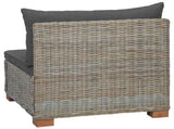 Middle Sofa with Cushions GENDT Natural Rattan Kubu Grey 42034389