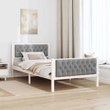 Bed Frame Light Grey 100 x 200 cm Solid Pine Wood 878423