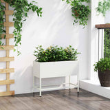 Raised Garden Planter White 60 x 26 x 45 cm Steel 865884