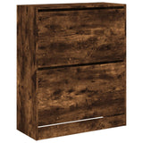 Shoe Cabinet Smoked Oak 80x34x96.5 cm Engineered Wood 839970
