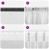 Lace Curtain with Curtains Floral White 280x1200cm Polyester 4107863