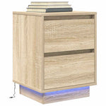 ZNTS Bedside Cabinet with LED Lights Sonoma Oak 38x34x50 cm 861287