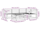 Outdoor Sofa Set 5 pcs Natural Solid Acacia Wood 3366372
