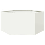 Garden Planter White Hexagon 104x90x45 cm Steel 851130