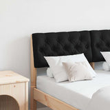 Upholstered Headboard Black 120 cm Solid Pine Wood 879186