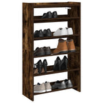 ZNTS Shoe Rack Smoked Oak 60x25x100 cm Engineered Wood 859873