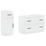 2 Piece Bathroom Cabinet Set HOORN High Gloss White 3417715