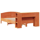 Bookcase Bed without Mattress Wax Brown 135x190cm Solid Wood Pine 3323076
