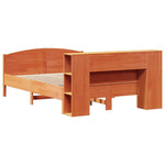 ZNTS Bookcase Bed without Mattress Wax Brown 135x190cm Solid Wood Pine 3323076