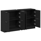 Sideboard 2 pcs Black Oak 60 x 30 x 70 cm Engineered Wood 3333073