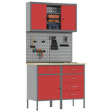 Work Cabinet Set with Drawer with Shelf with Storage 5 pcs Red 3321427