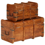 Treasure Chest Set 2 Pieces Solid Acacia Wood Honey Finish 245656