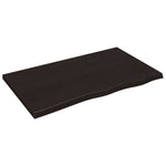 Table Top Dark Brown 100x60x cm Treated Solid Wood Oak 3156432