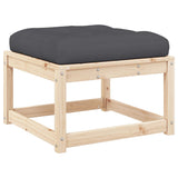 Garden Footstool with Cushions Solid Wood Pine 844699